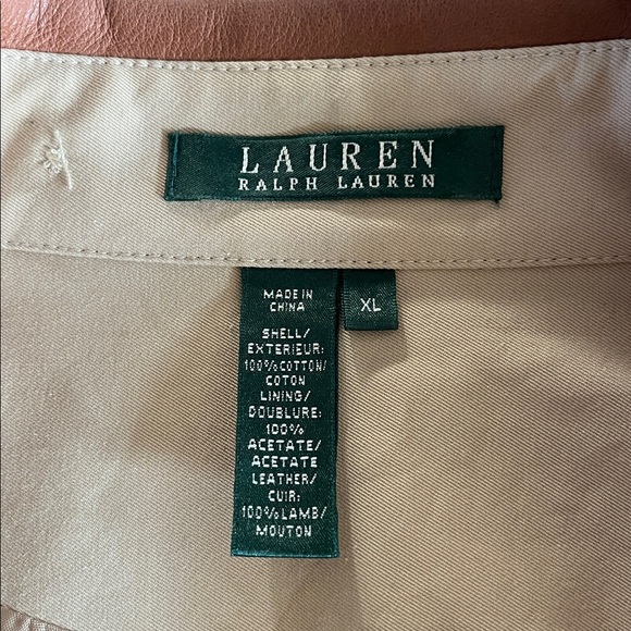 Ralph Lauren green label Cream Trench Coat Brown Collar double breasted crop - Picture 3 of 7